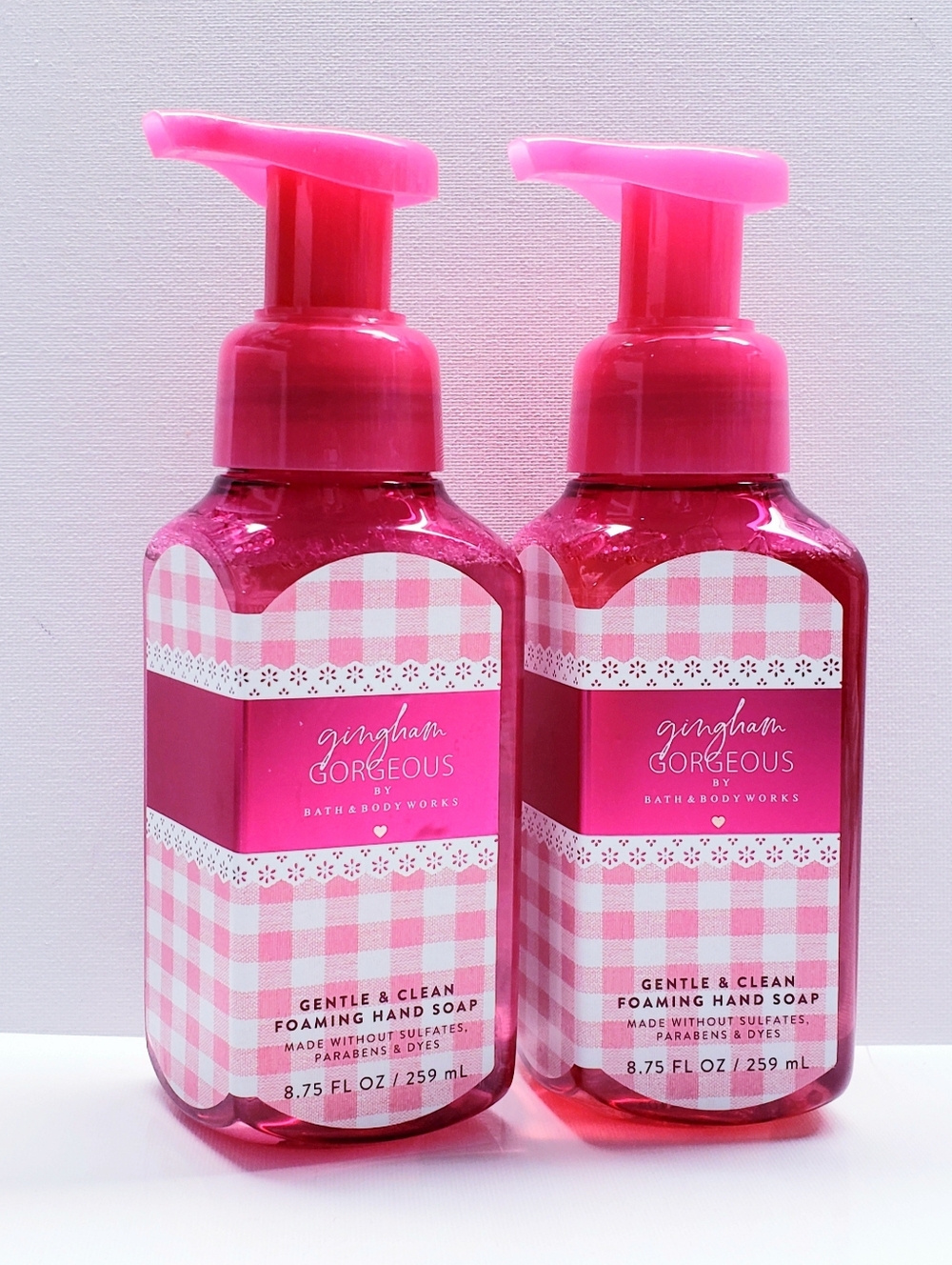 Bath & Body Works GINGHAM GORGEOUS Gentle & Clean Foaming Hand Soap, 8.75 Oz (2)